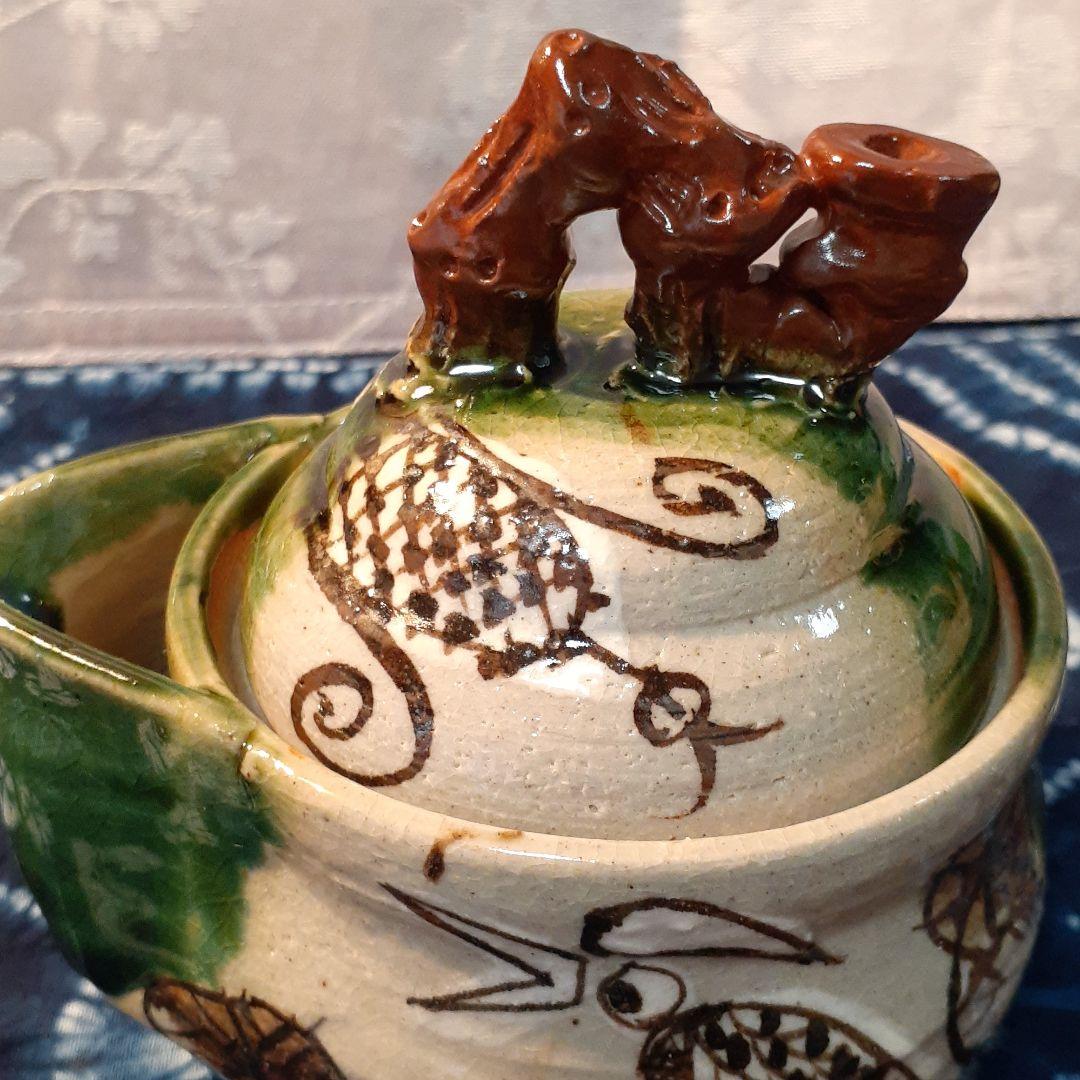 本日お値打ち❤️林和一　作　青織部宝瓶茶器揃い♪