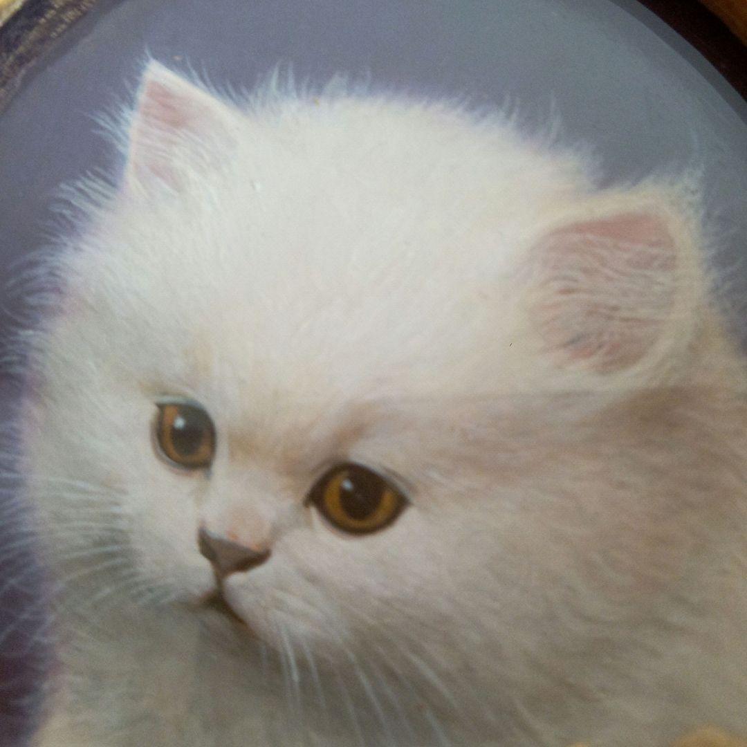 ヴィンテージ 柳田昌和 リアリズム 油彩 ミニフレーム「♪ネコ ふんじゃった」