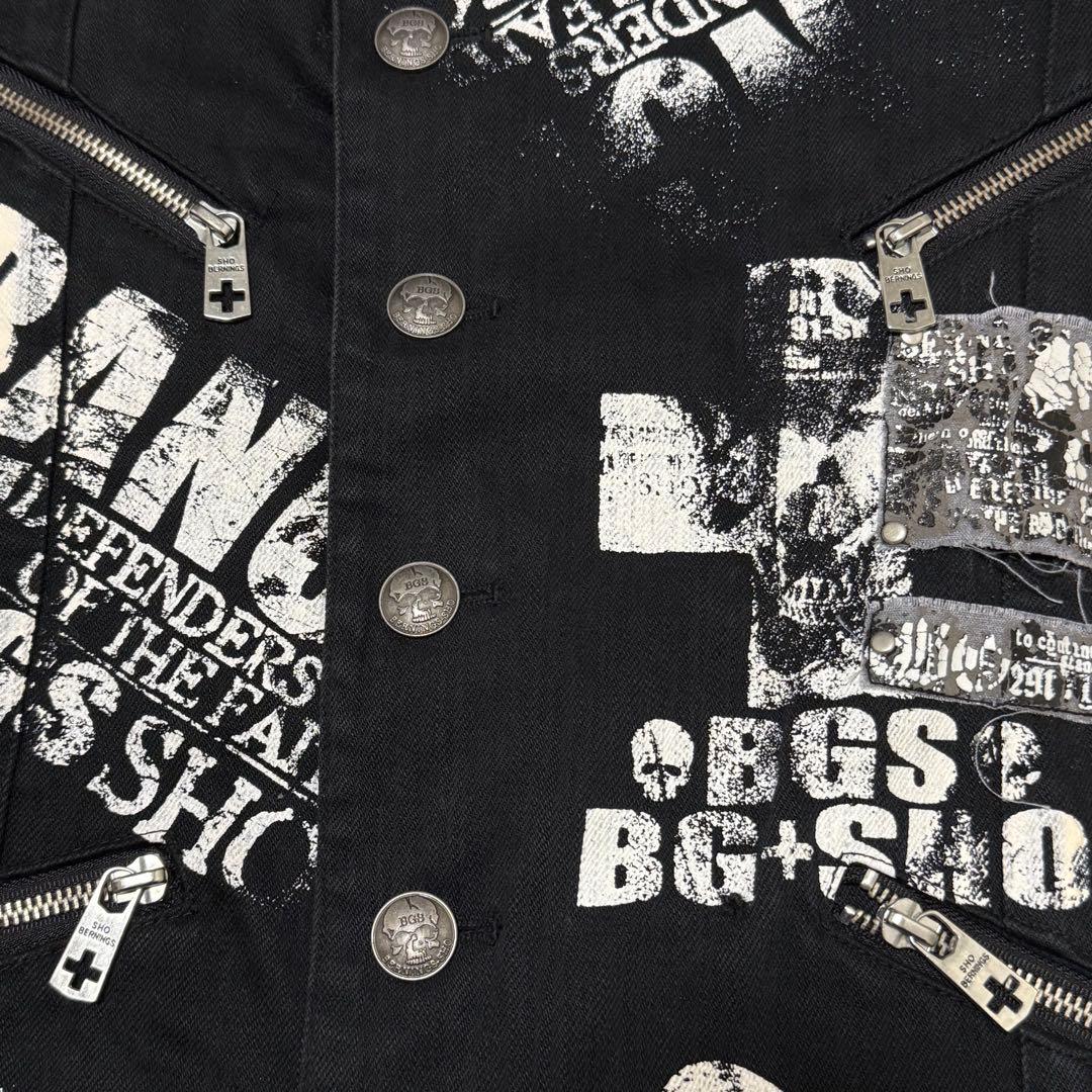 【BERNINGS-SHO】y2k00s平成ギャル男　4連ジップスカルジャケット