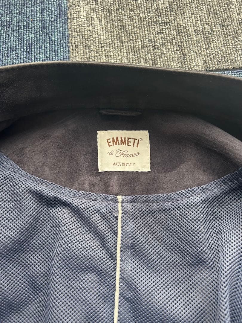 特価EMMETI/エンメティ　ゴートスエードシングルライダース46（M）ブラック