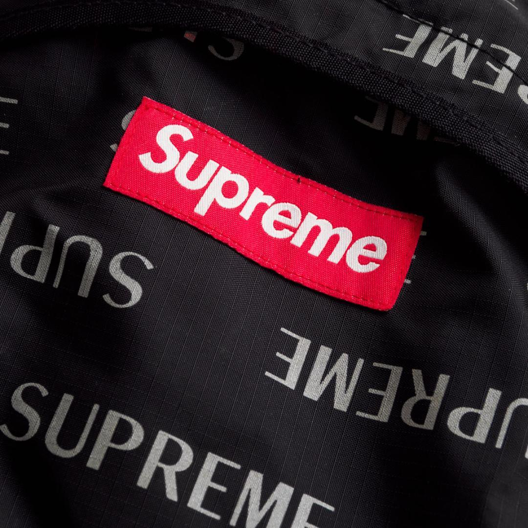 Supreme ロゴプリント バックパック 黒　16aw