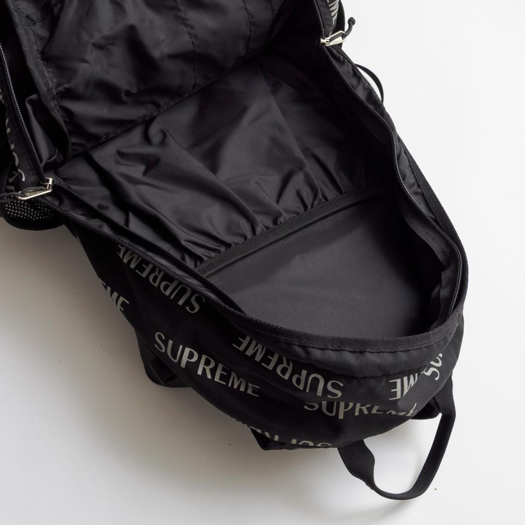 Supreme ロゴプリント バックパック 黒　16aw