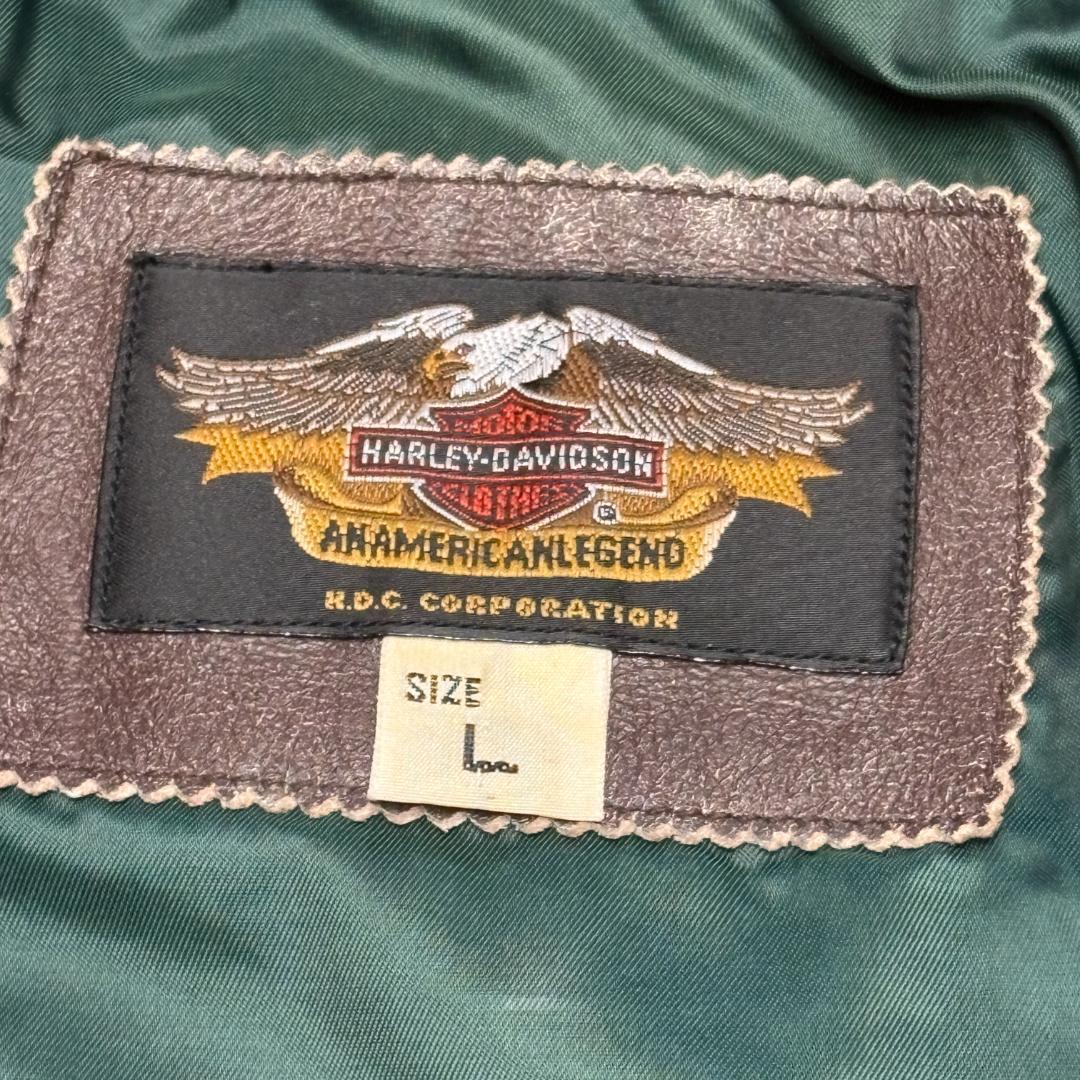 希少　ハーレーダビットソン　本革　レザージャケット ブラウン　L