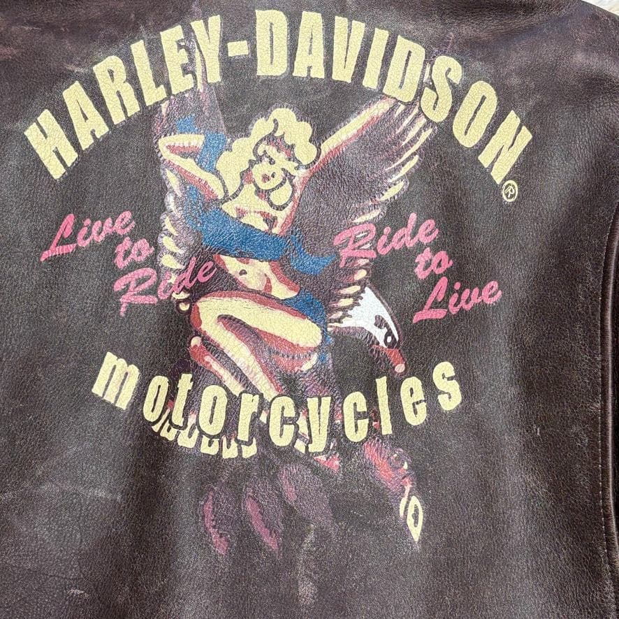 希少　ハーレーダビットソン　本革　レザージャケット ブラウン　L
