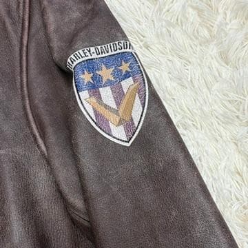 希少　ハーレーダビットソン　本革　レザージャケット ブラウン　L
