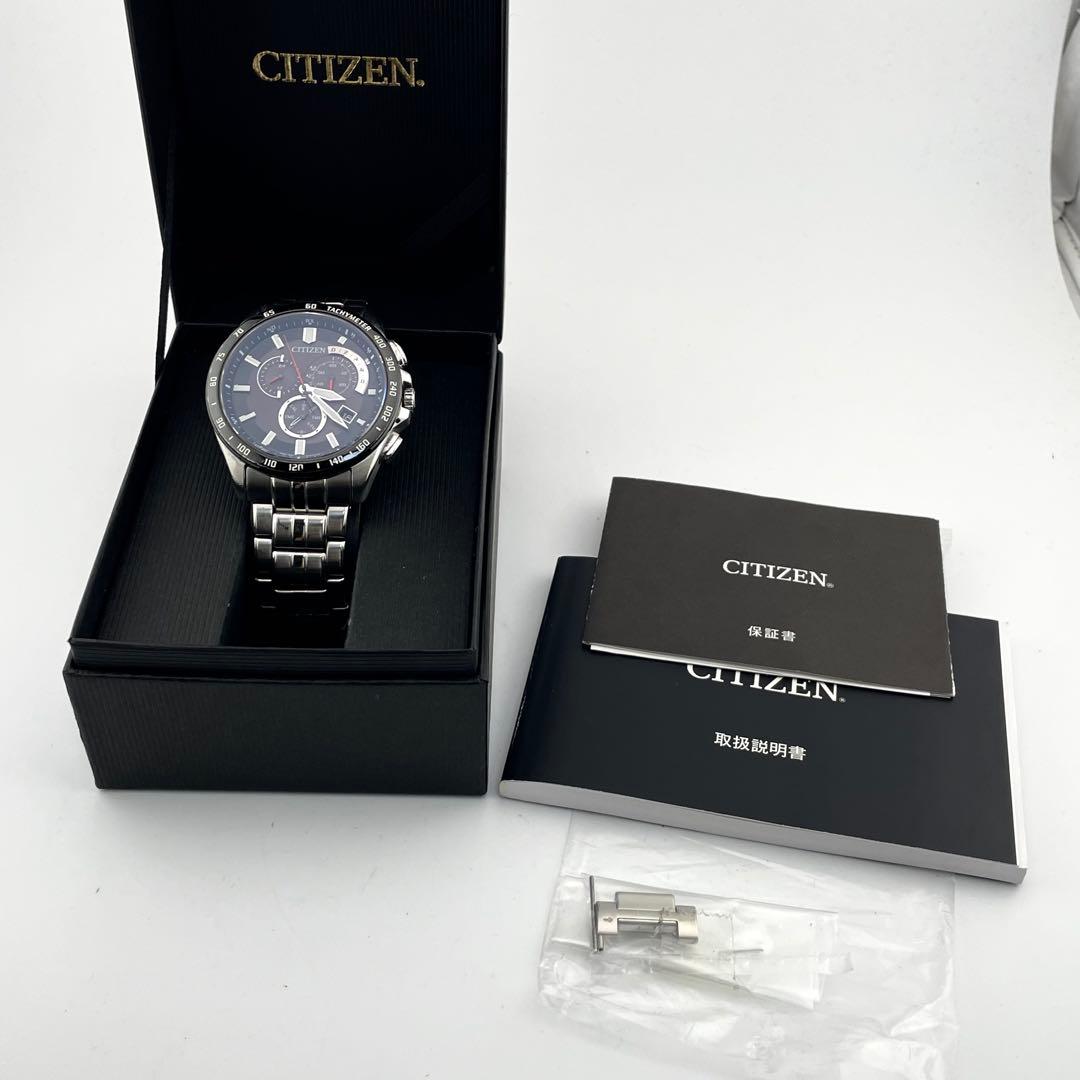シチズン　エコドライブ　クロノグラフ　電波ソーラー　腕時計　動作未確認
