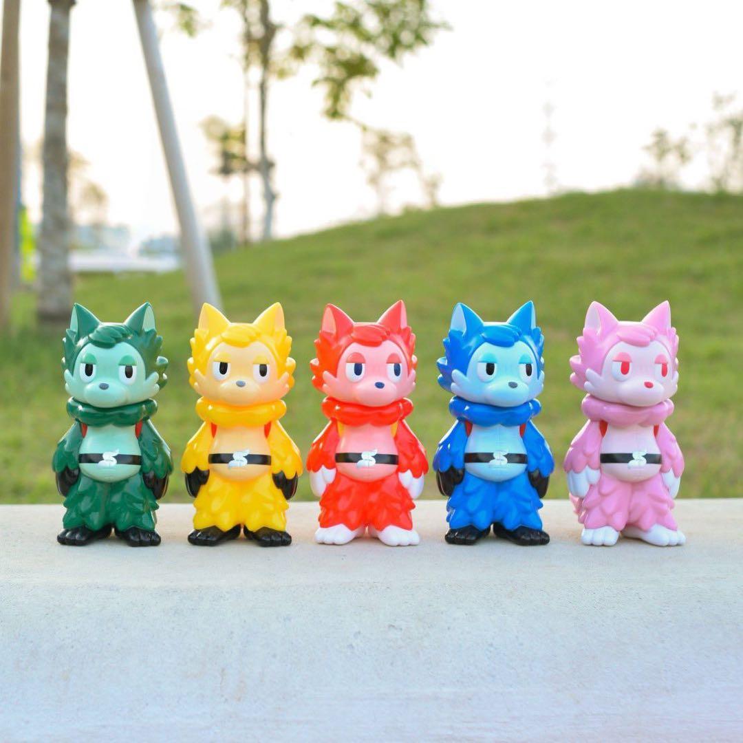 あらいきりこ　ゴレンジャー×おおかみくん 5体セット（サイン入り白箱付き）