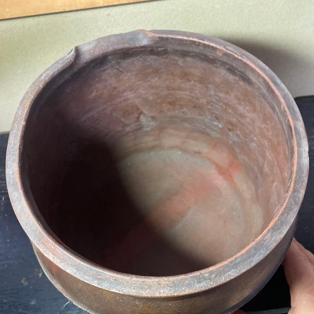 備前置き水指三日月に一文字