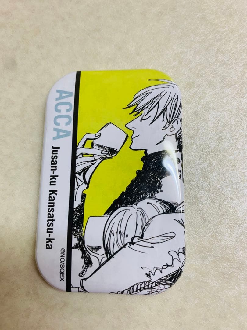 ACCA13区監察課 BADONカフェ 缶バッジ ニーノ　スクエア　まるかく