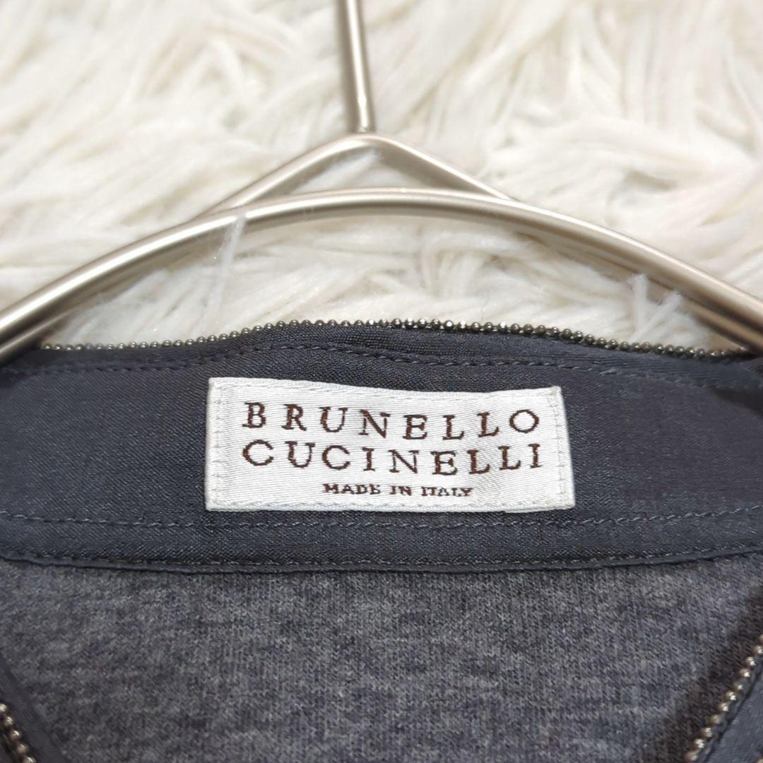 極美品 ブルネロクチネリ S モニーレ ポロシャツ ストレッチ コットン シルク