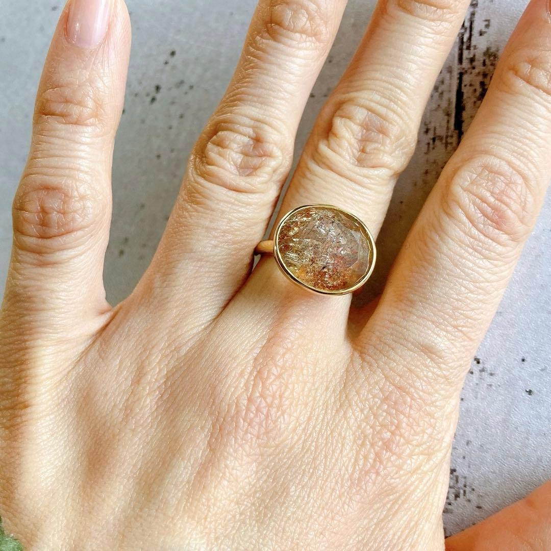 フェルドスパーサンストーンのメルベイユリング　天然石リング