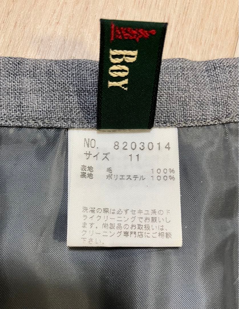 イーストボーイ 11号/L 人気 定番 プリーツスカート ウール 長め丈 グレー