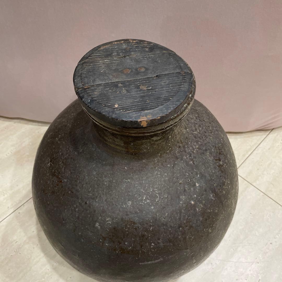 壺　木蓋　焼物 置物 アンティーク コレクション