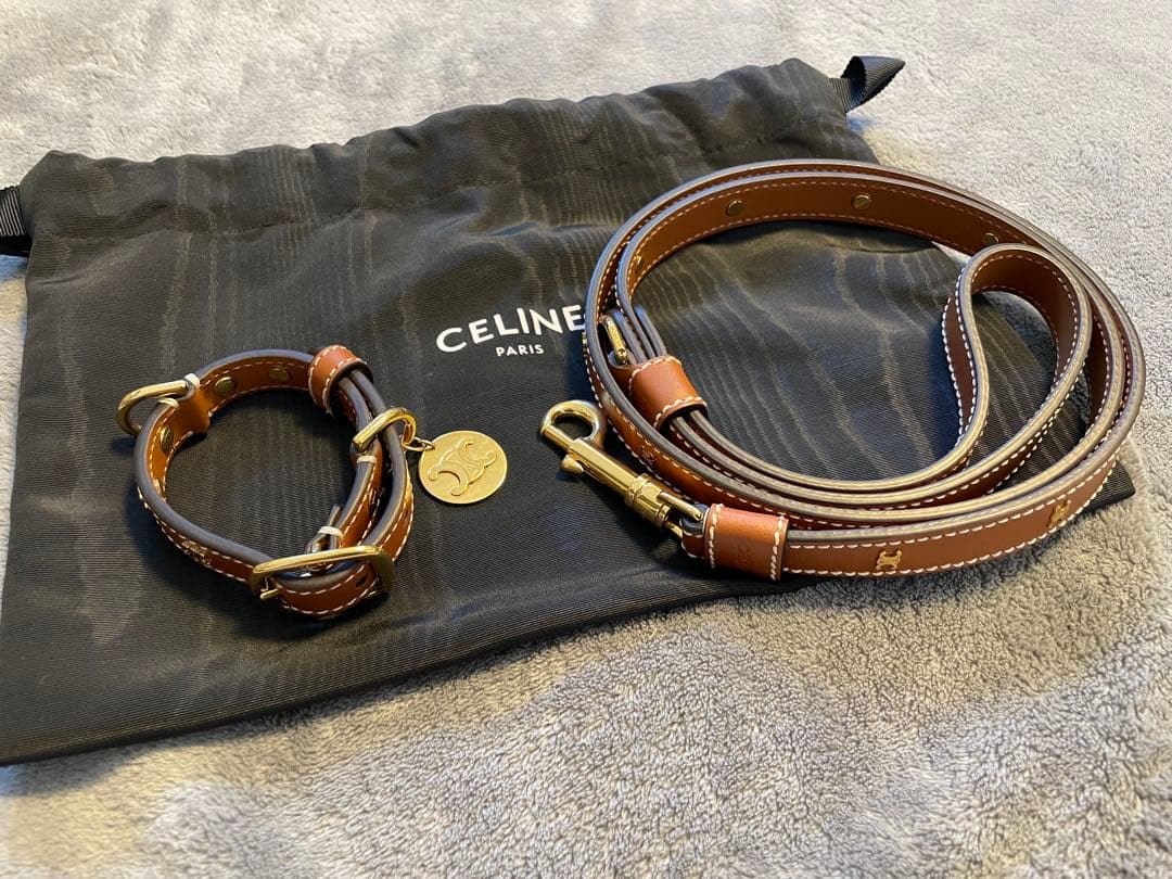 【新品未使用】セリーヌ　トリオンフ　首輪　リードトップセット　ドッグカラー　現行