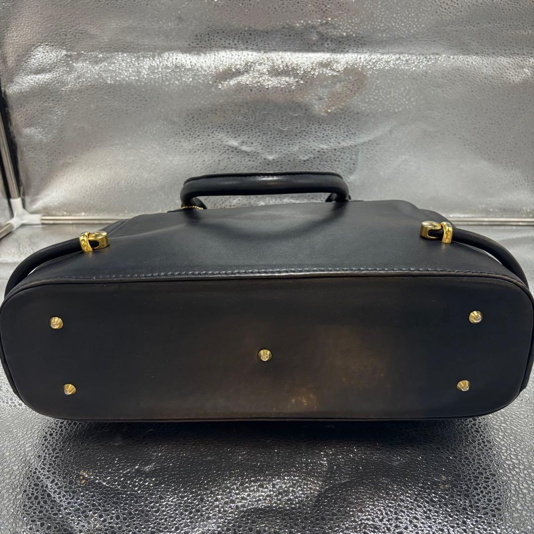 【希少】バリー　ハンドバッグ　レザー　ブラック　金具　ヴィンテージ