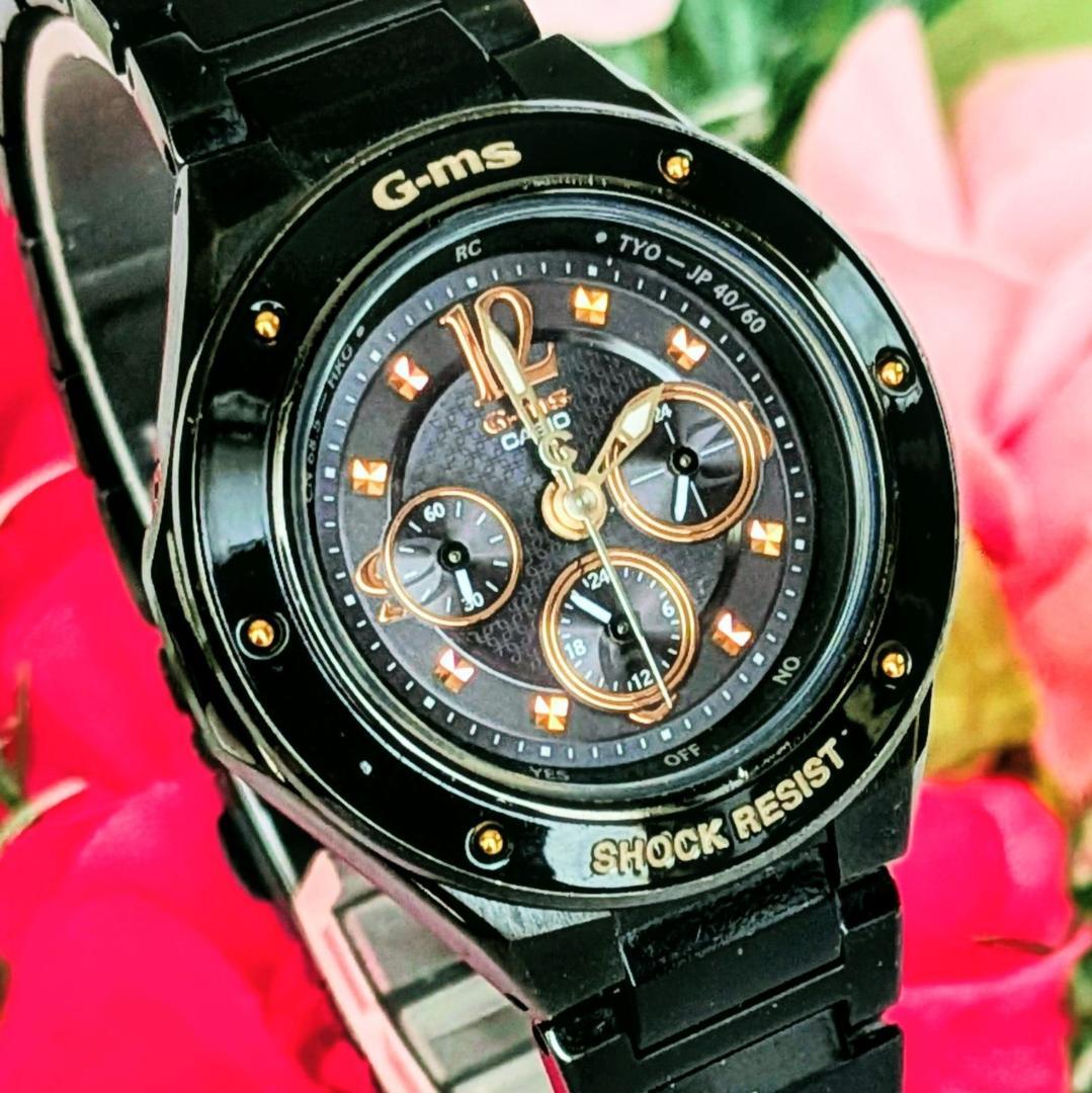 良品 CASIOカシオ レディース腕時計ベビーGブラック黒 高級感カッコいい