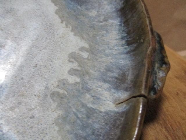 古唐津朝唐双耳古皿　古箱付き　I31-2