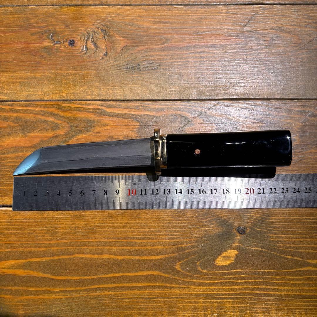 日本刀残欠クラフトナイフNo.85 筑前国住宗次 黒鞘