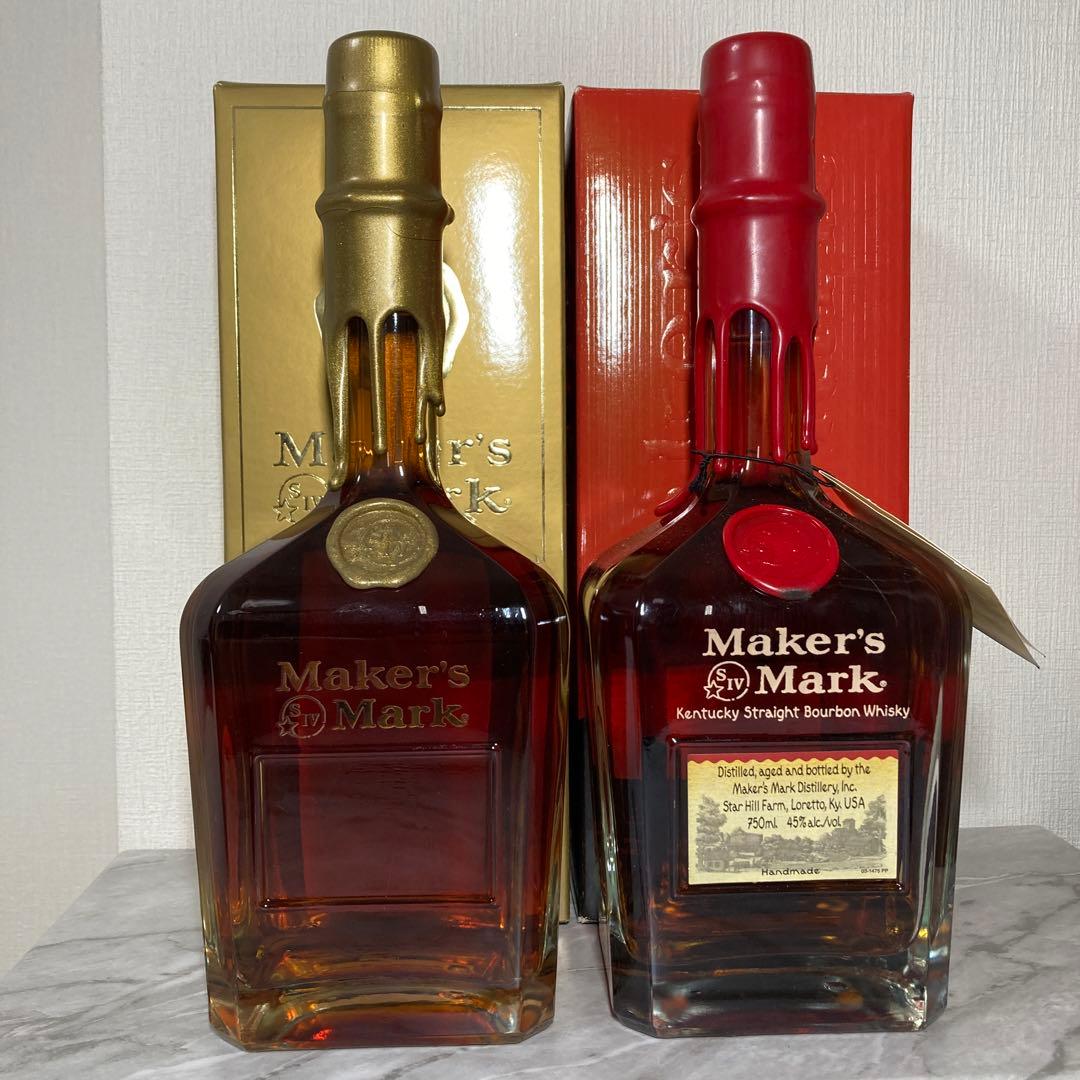 メーカーズマーク　VIP　750ml　ゴールドとレッドの2本セット　ともに箱有り