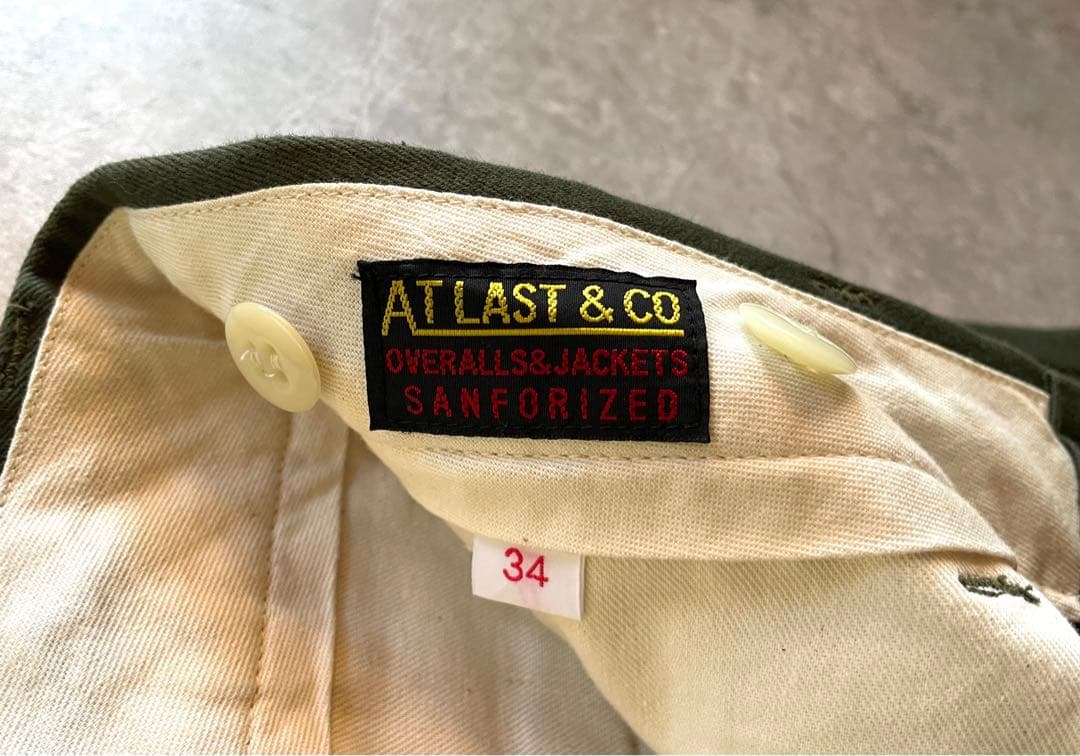 atlast&co アットラスト チノトラウザーズ 34 ミリタリー チノ