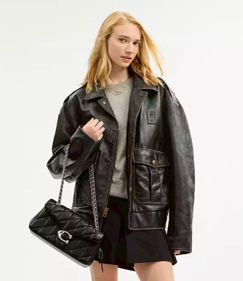 【訳あり】COACHコーチ cp150 タビーショルダー26黒Cマークシルバー色