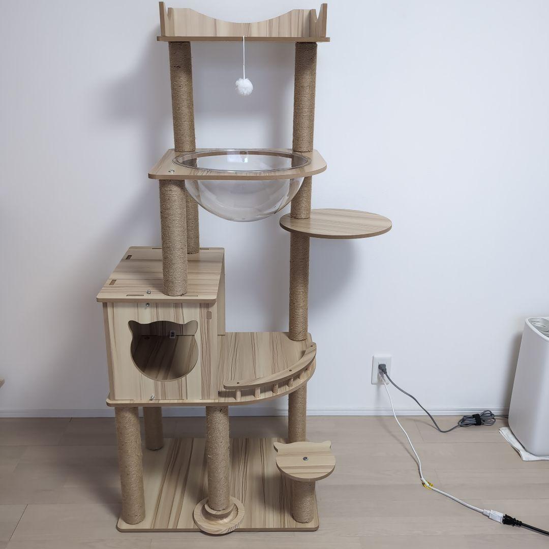 キャットタワー 透明宇宙船付き