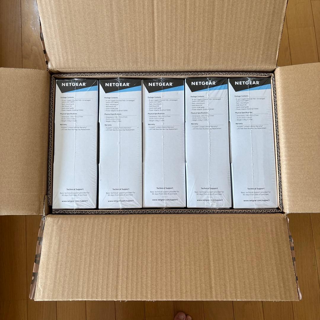 NETGEAR GS108PP 8ポートスイッチ　5個