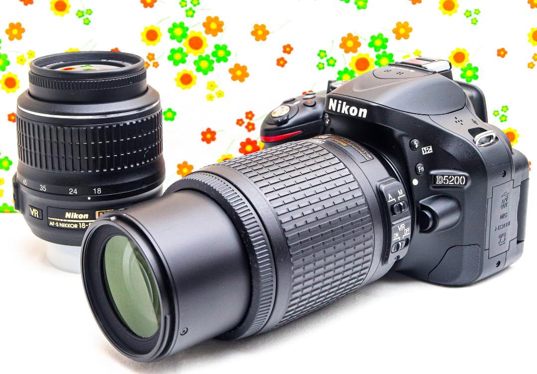 ニコン Nikon D5200☆スマホに送れる！☆ダブルレンズ！☆動画撮影可♪