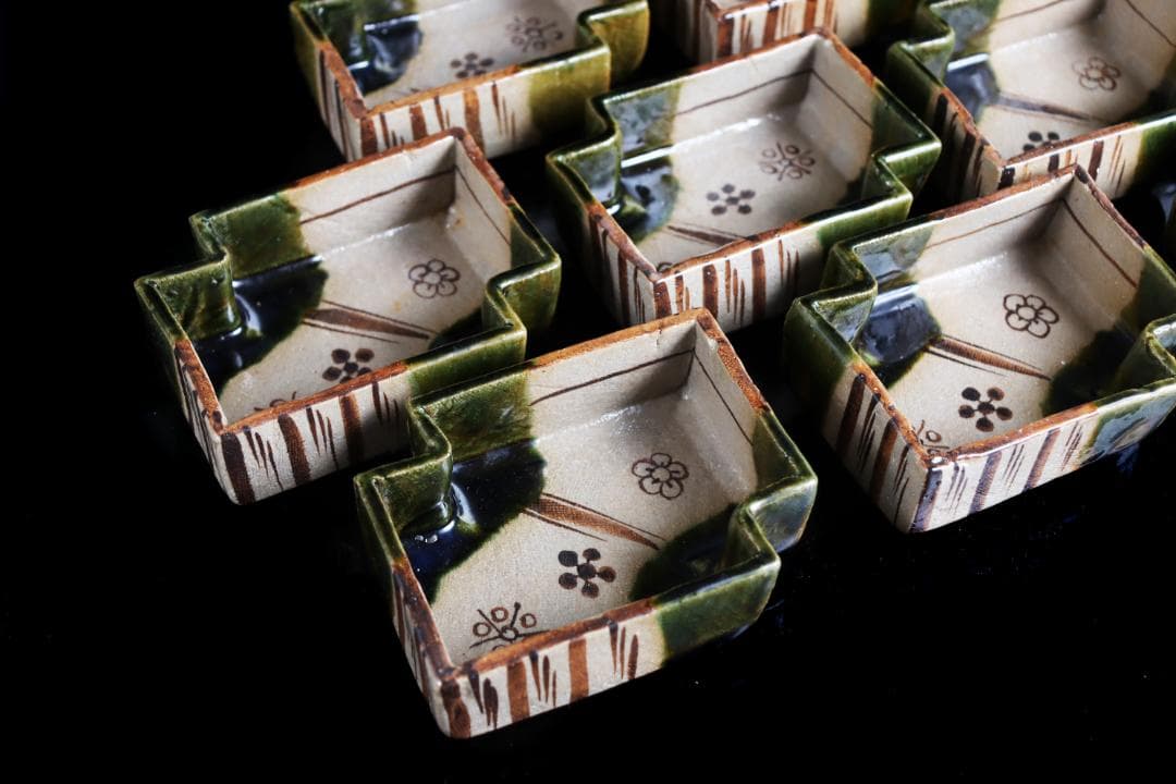 織部 八橋 向付 10客 懐石道具会席和食器陶芸鉢