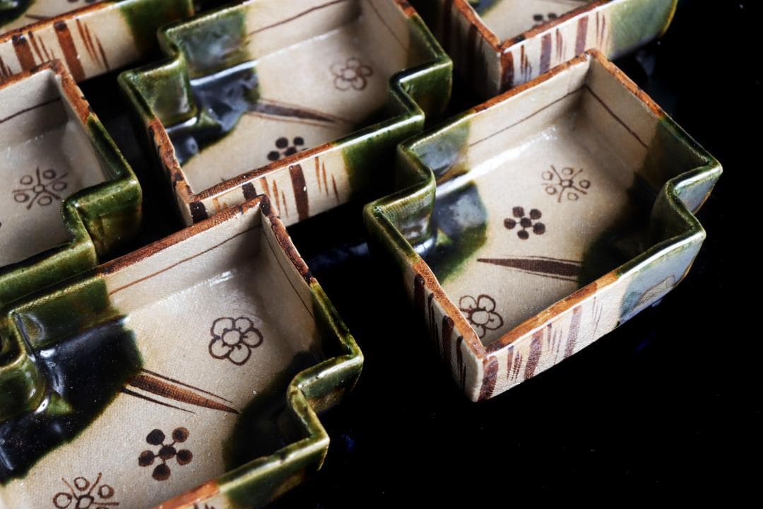 織部 八橋 向付 10客 懐石道具会席和食器陶芸鉢