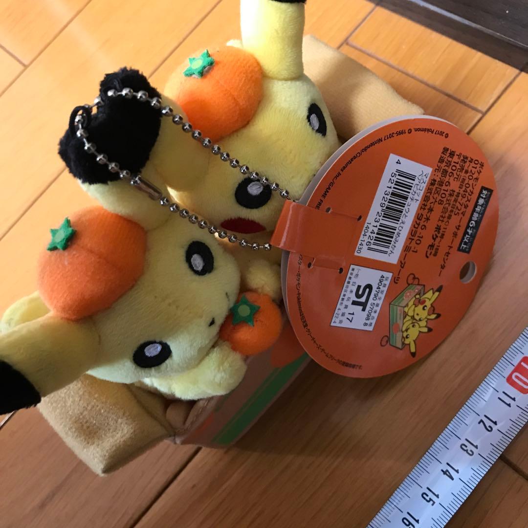 ペアピカチュウとえひめみかん　ぬいぐるみ　愛媛みかん　えひめみかん　愛媛　えひめ