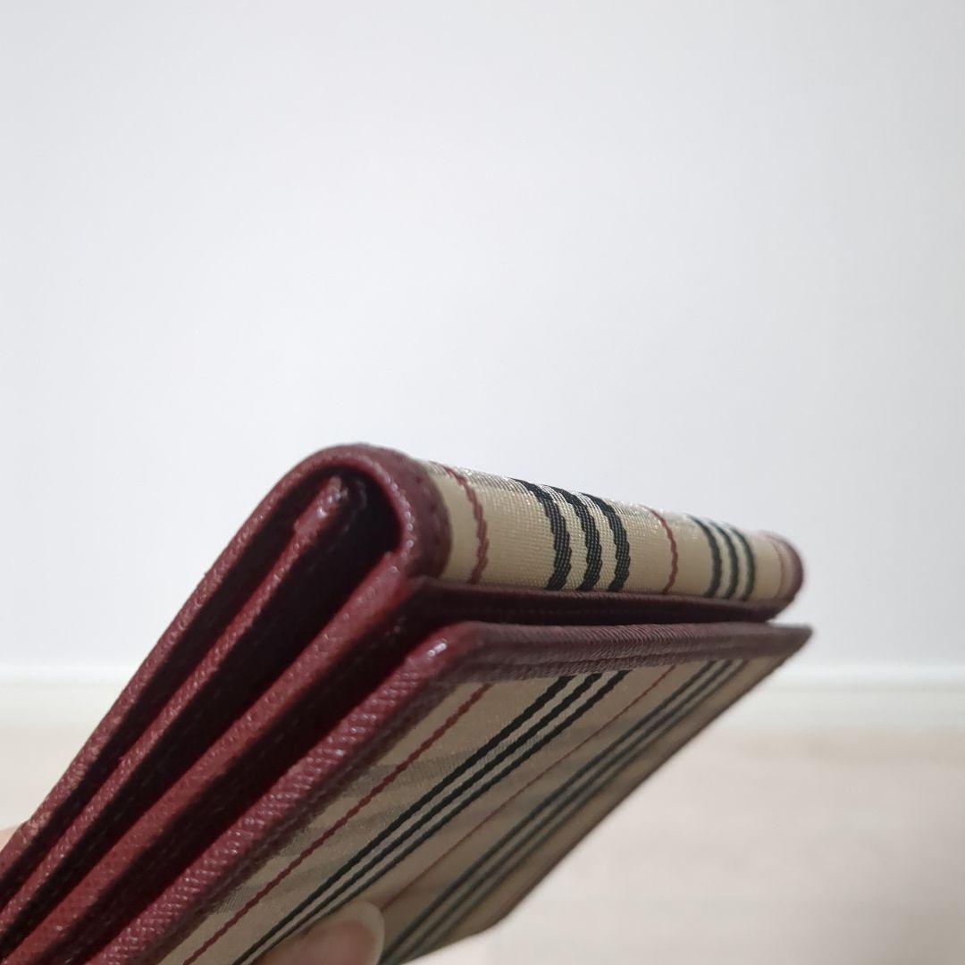 Burberry　バーバリー　折り財布　ノバチェック　ボルドー　ワインレッド　赤