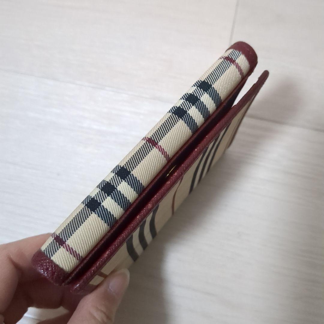 Burberry　バーバリー　折り財布　ノバチェック　ボルドー　ワインレッド　赤