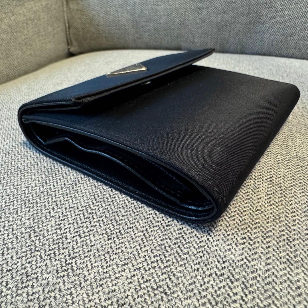 PRADA プラダ テスート ナイロン コンパクトウォレット ブラック