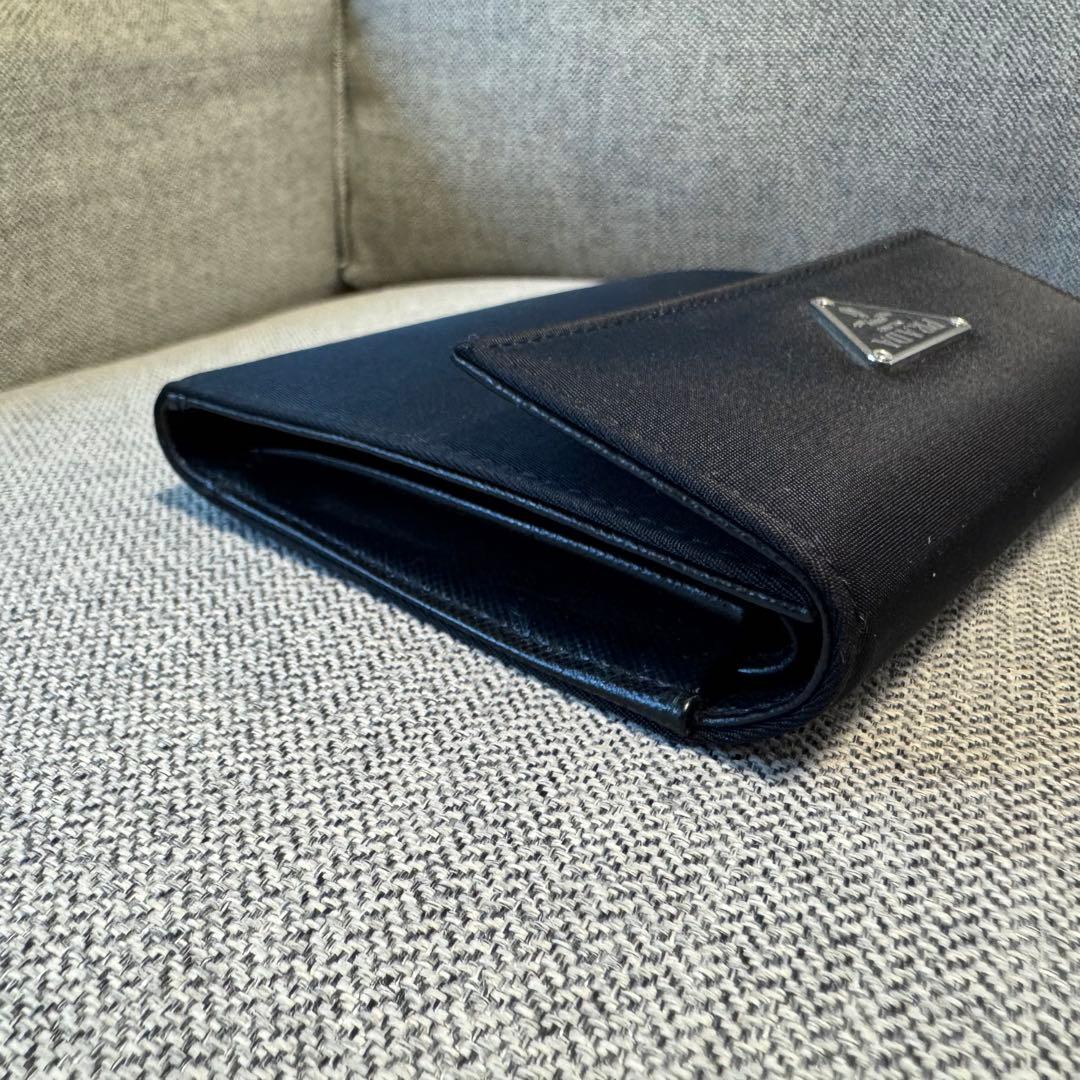 PRADA プラダ テスート ナイロン コンパクトウォレット ブラック