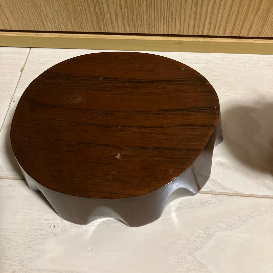 Y2555 高級彫刻　ゾウ　置物　オブジェ　 付属品　木の台付き