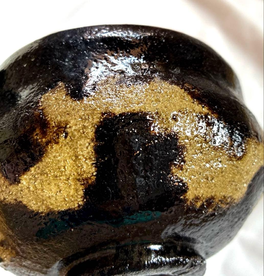 ✨美品✨黒楽『あら磯』茶盌　のんこう写『伊東桂楽 造』✨共箱　外箱　共布　歴栞