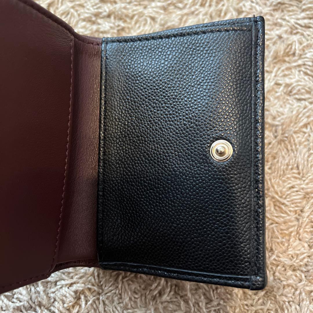 CHANEL クラシック　三つ折り　ミニ財布 ブラック