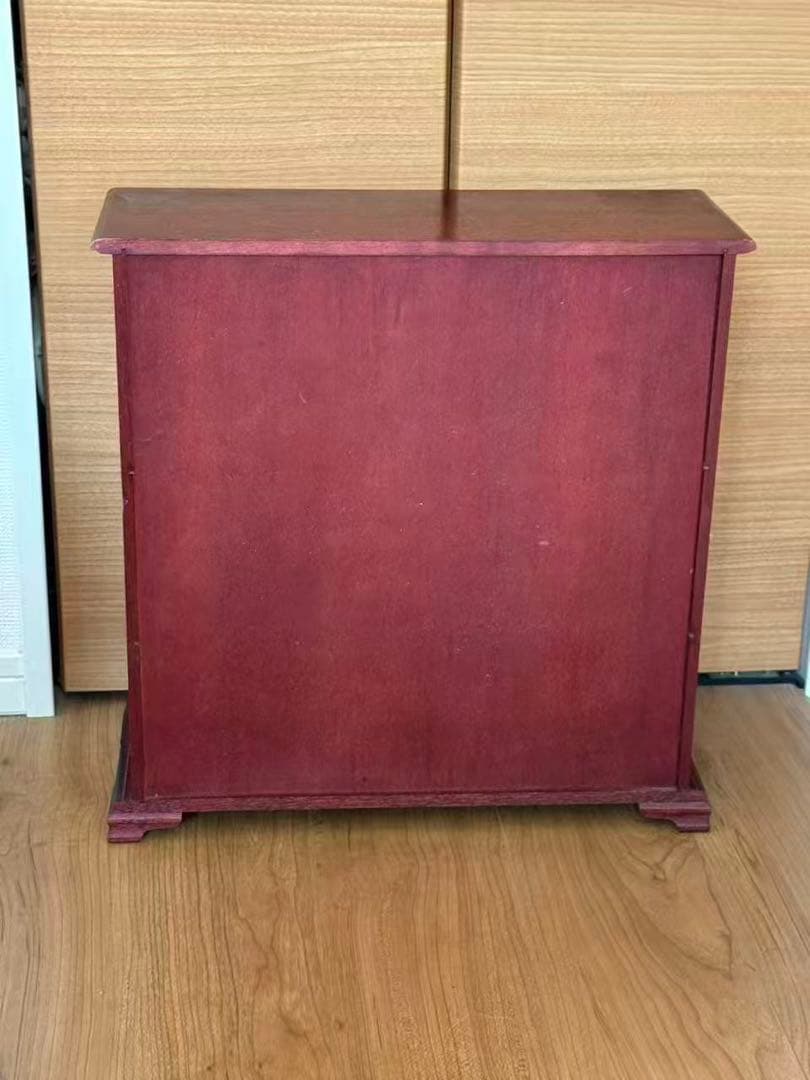 木製ガラスキャビネット飾り棚小型収納棚 昭和レトロ