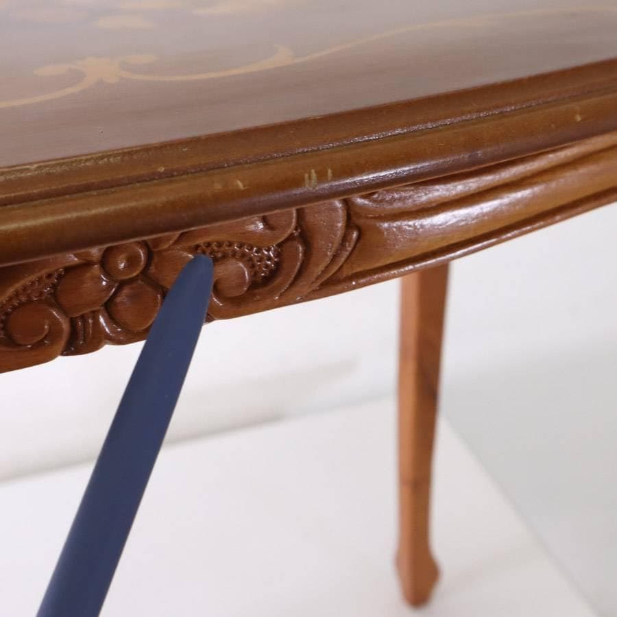 イタリア製クラシカル家具 象嵌細工 猫脚 ネストテーブル 大 幅56cm