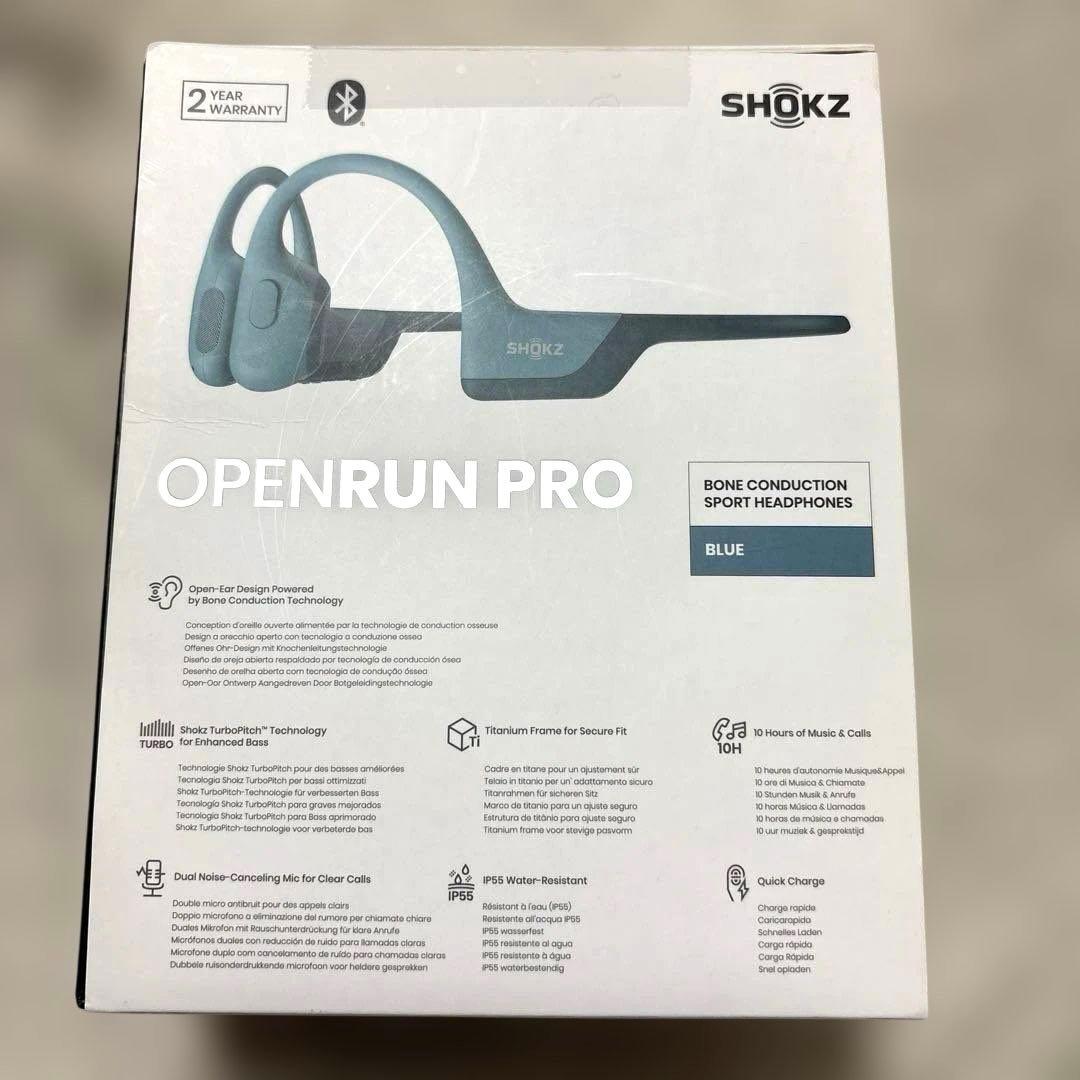 SHOKZ OPENRUN PRO BLUE 骨伝導イヤホン