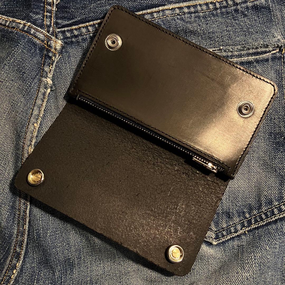 薄型ミドルトラッカーウォレット アポロコンチョ シルバー925 栃木レザー