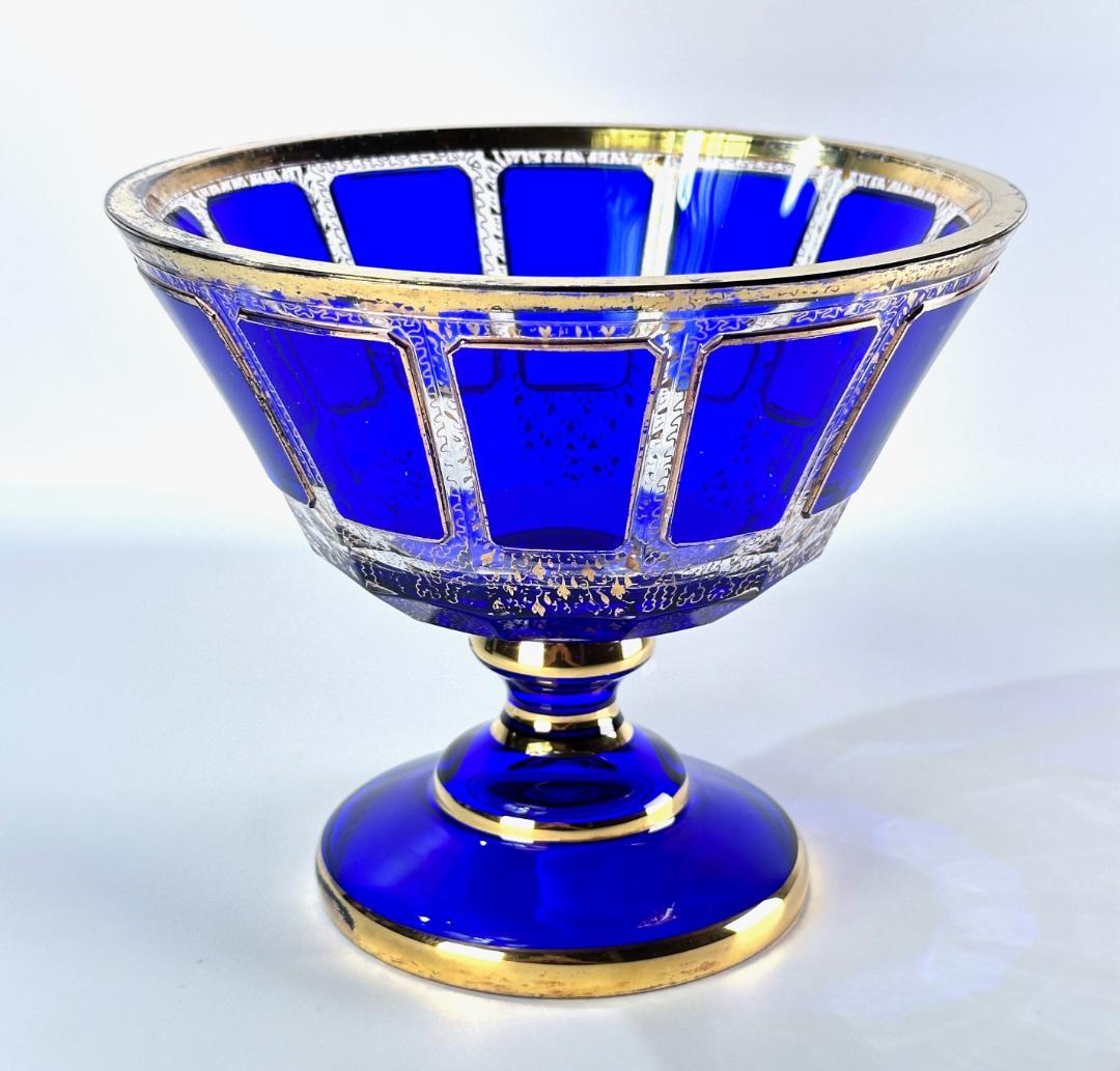 ビンテージ　イタリア　ベネチアングラス　金彩コンポート　直径㎝ 高さ㎝