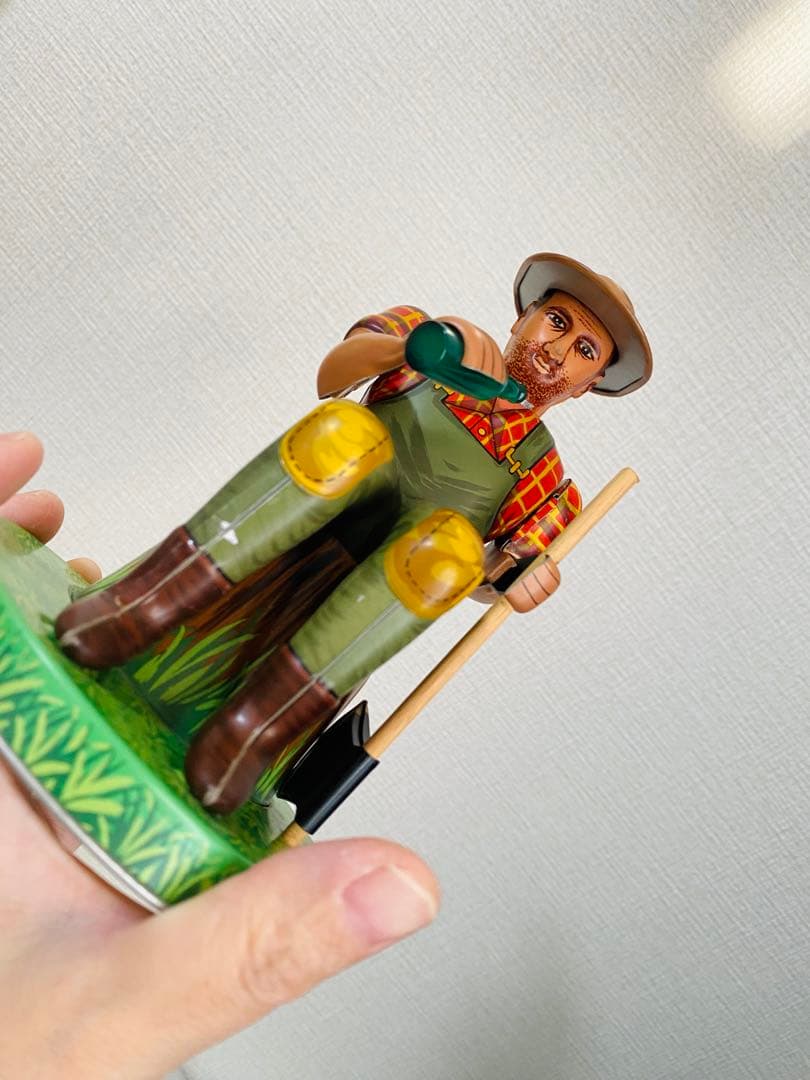 【外箱付き】酒のみ木こり アルプス商事 TIN CLUB 昭和 電動ブリキ人形