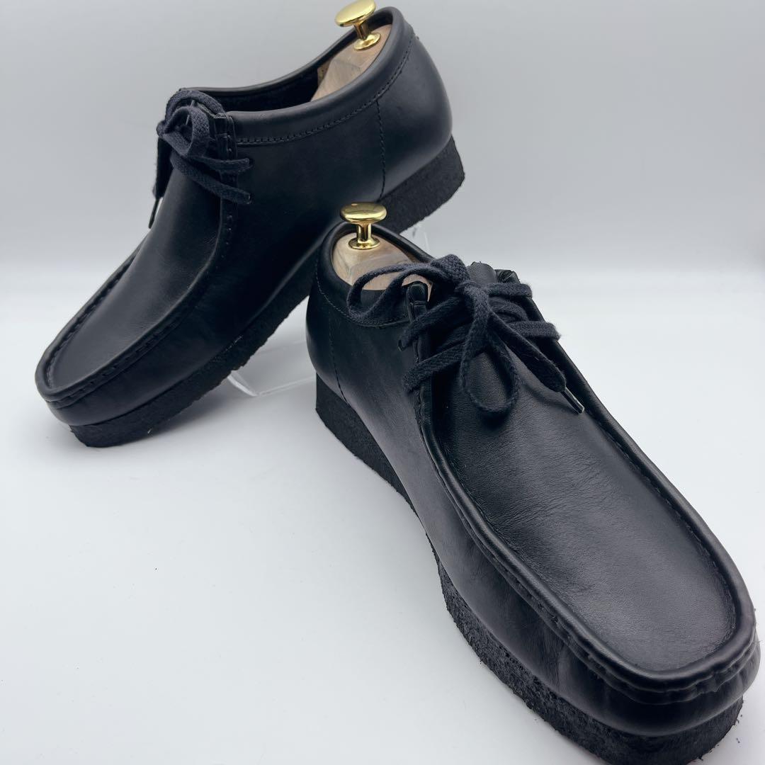 訳アリ美品 クラークスオリジナルズ ワラビー レザー 黒 25.5cm