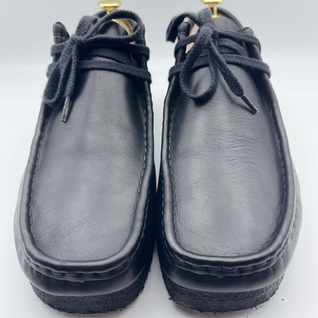 訳アリ美品 クラークスオリジナルズ ワラビー レザー 黒 25.5cm