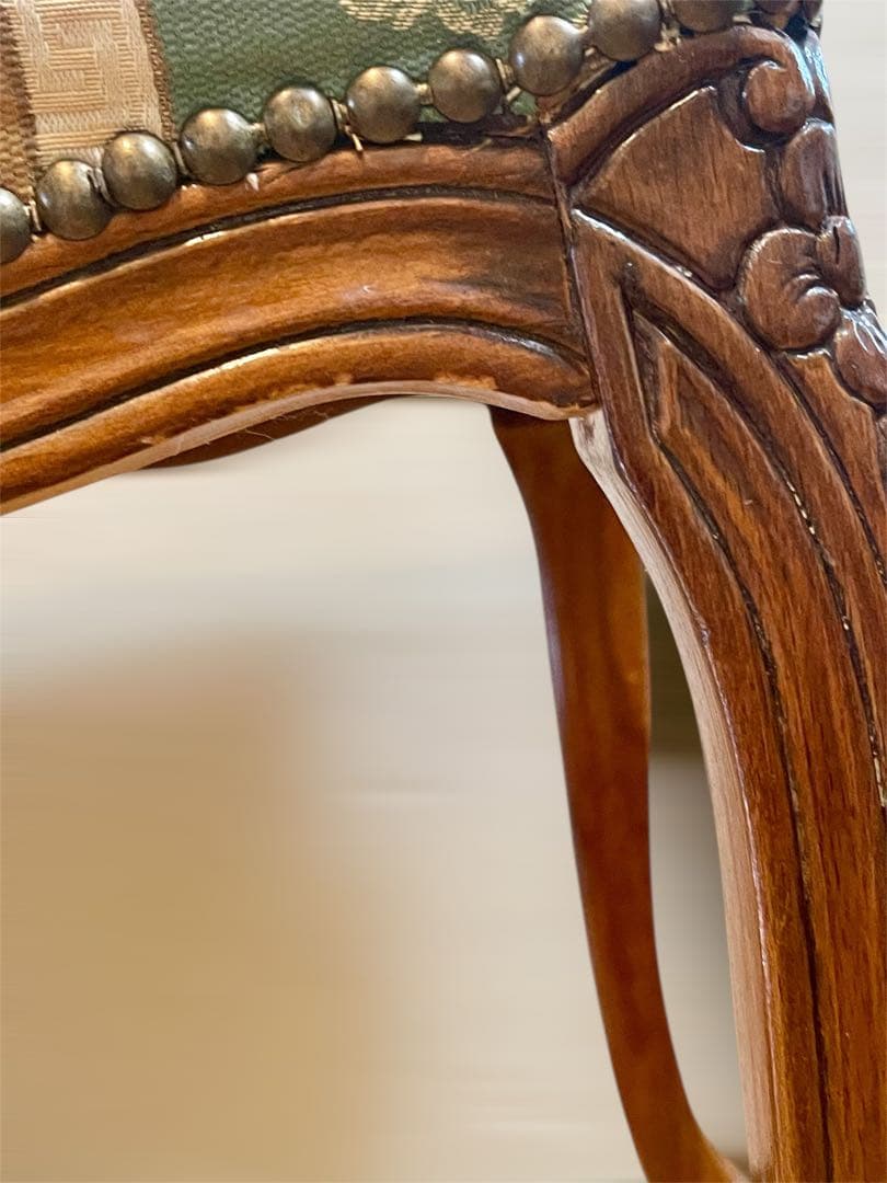 イタリア製 猫足スツール クラッシックデザイン 布貼