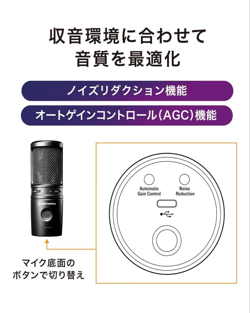 オーディオテクニカ AT2020USB-XP 未使用品　コンデンサーマイク