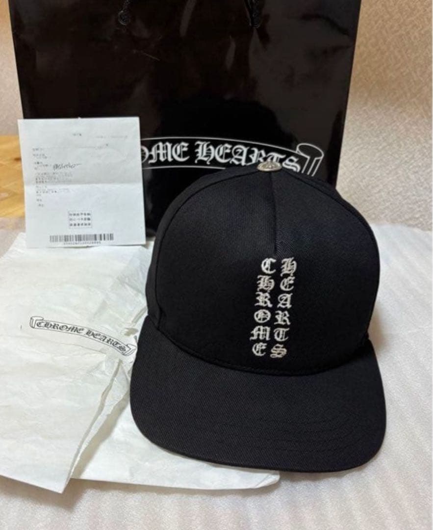 【国内正規品】クロムハーツキャップ　バーティカルロゴ　正規品　ブラック