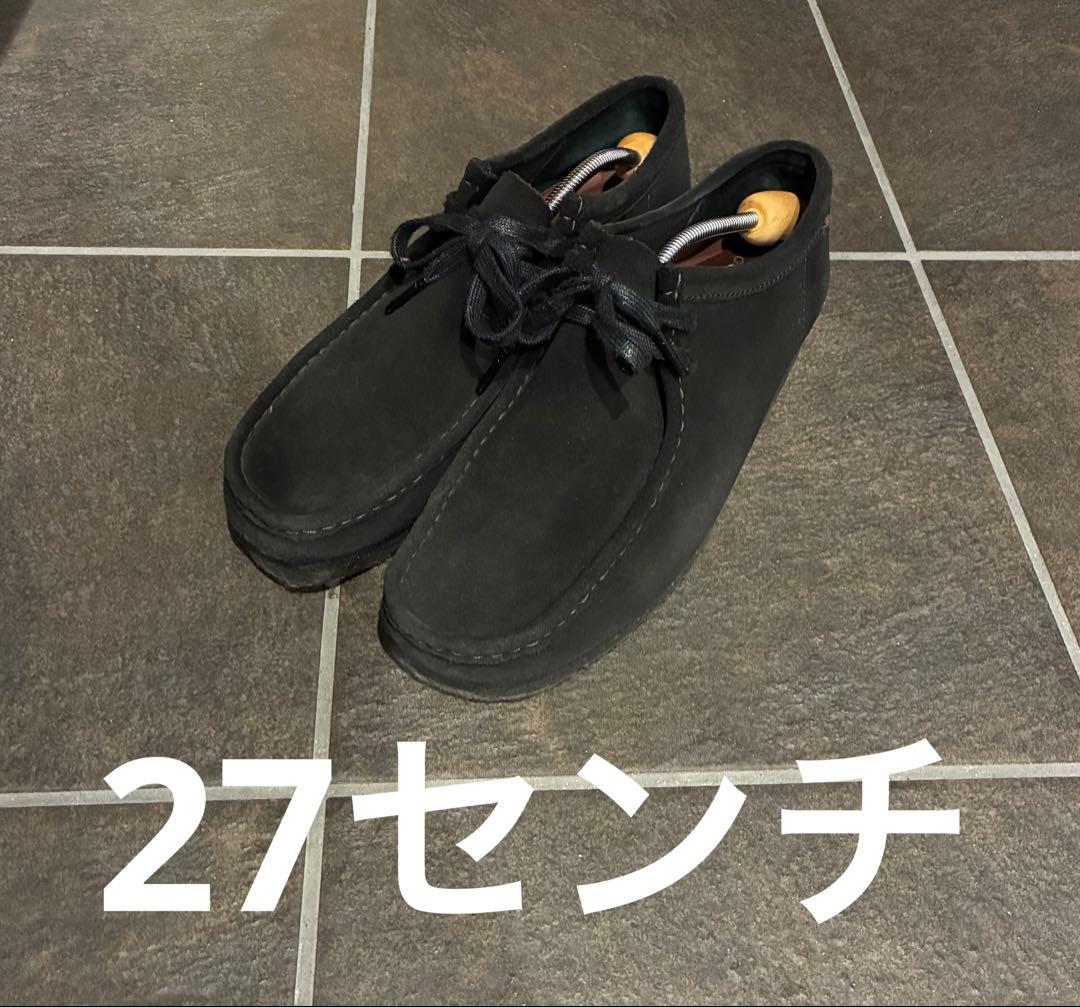 クラークス　黒 スエード レースアップシューズ